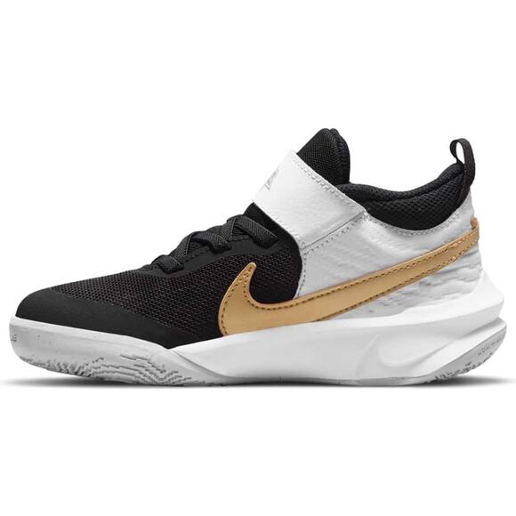 NWT Nike unisex Team Hustle D 10 Basketball Sneaker,Black/Gold/White-Size 5.5 - Picture 3 of 7